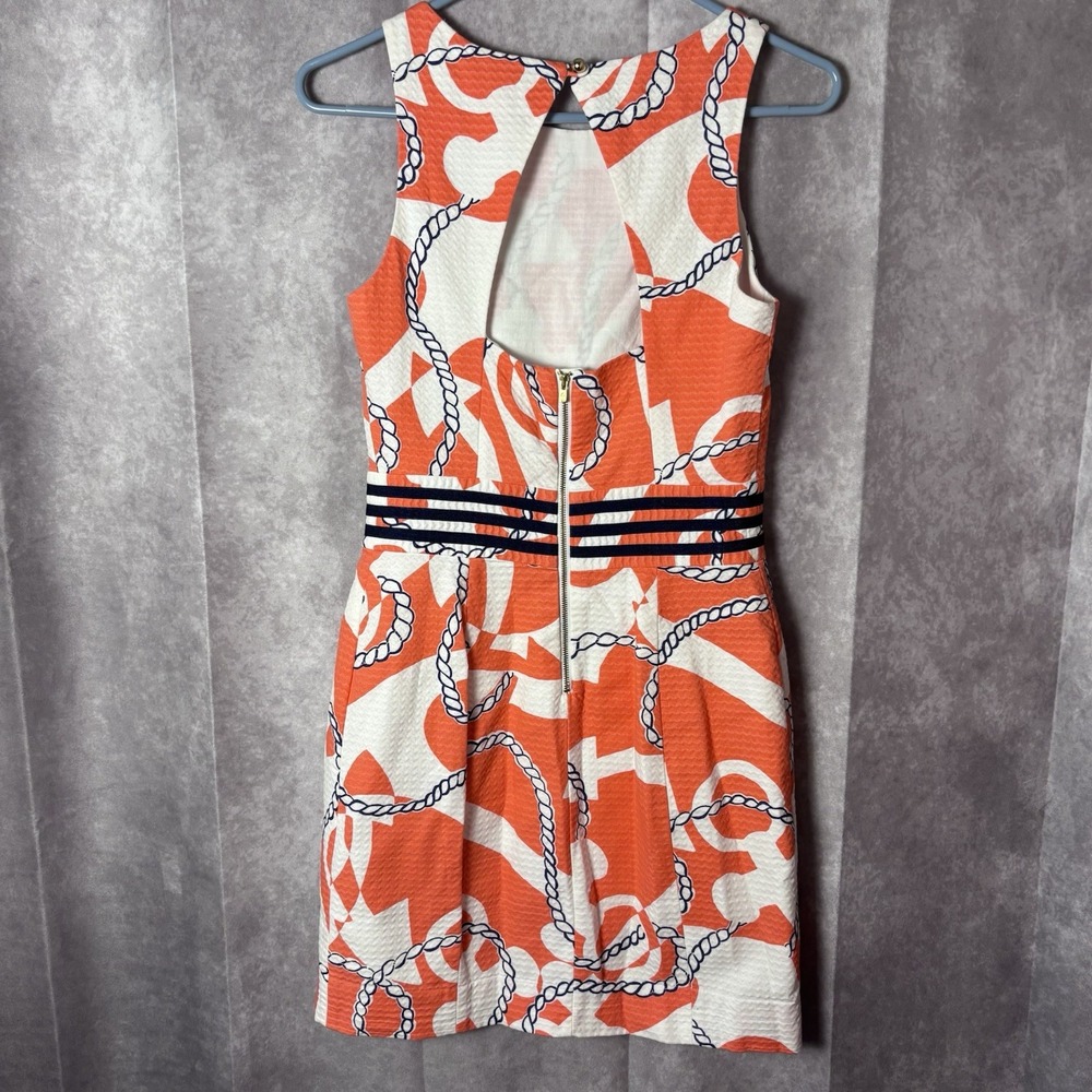 Lilly Pulitzer Orange and White Rope Print Mini Dress - Picture 5 of 6